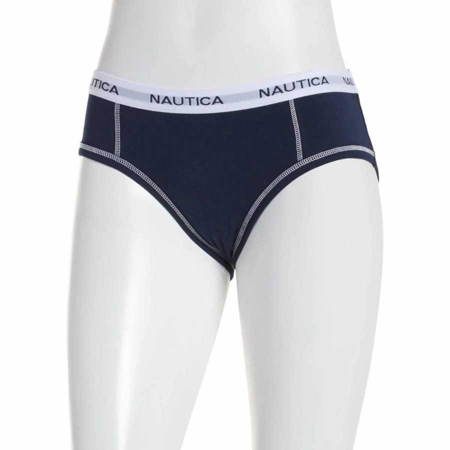 Underwear * | Underwear Womens Nautica Nocturnal Navy Hipster Panties Nt4430Aq