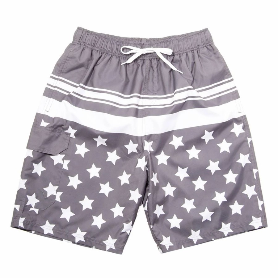 Swimsuits * | Swimsuits Young Mens Surf Zone Stars & Stripes Swim Trunks