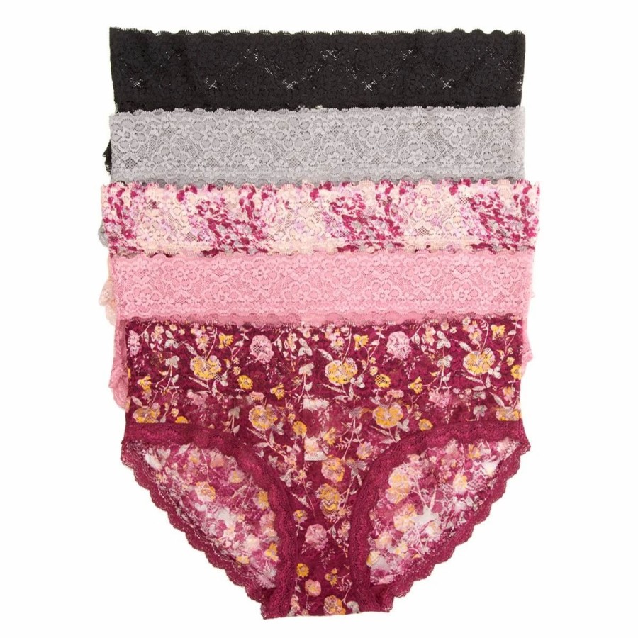 Underwear * | Underwear Womens Jessica Simpsone 5Pk. Lace Hipster Panties-Js00482Cbv