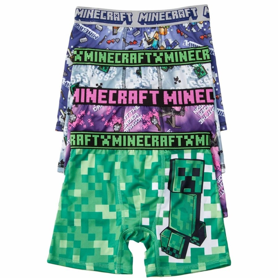 Underwear * | Underwear Boys Handcraft Minecraft 4Pk. Boxer Briefs