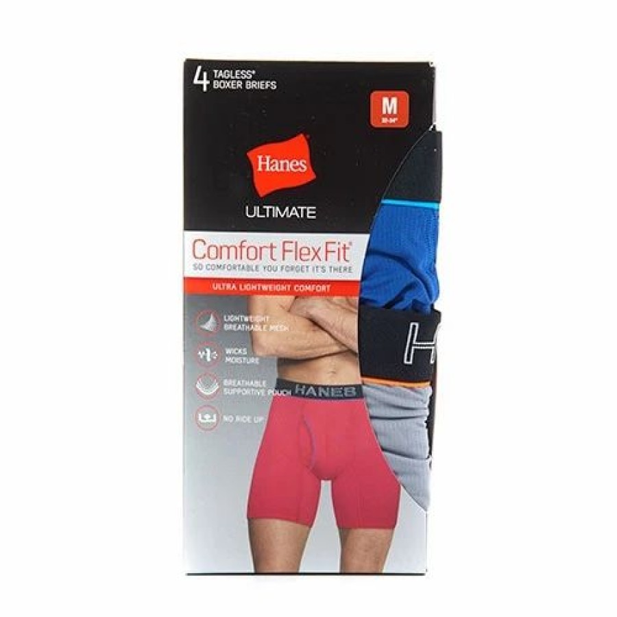 Underwear * | Underwear Mens Hanes Ultimate 4Pk. Comfortflex Boxer Briefs