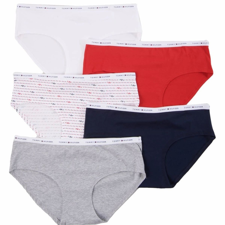 Underwear * | Underwear Womens Tommy Hilfiger 5Pk. Hipster Panties