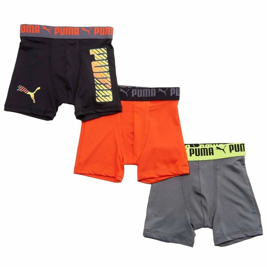 Underwear * | Underwear Boys (8-20) Puma 3Pk. Multi Graphics Boxer Briefs