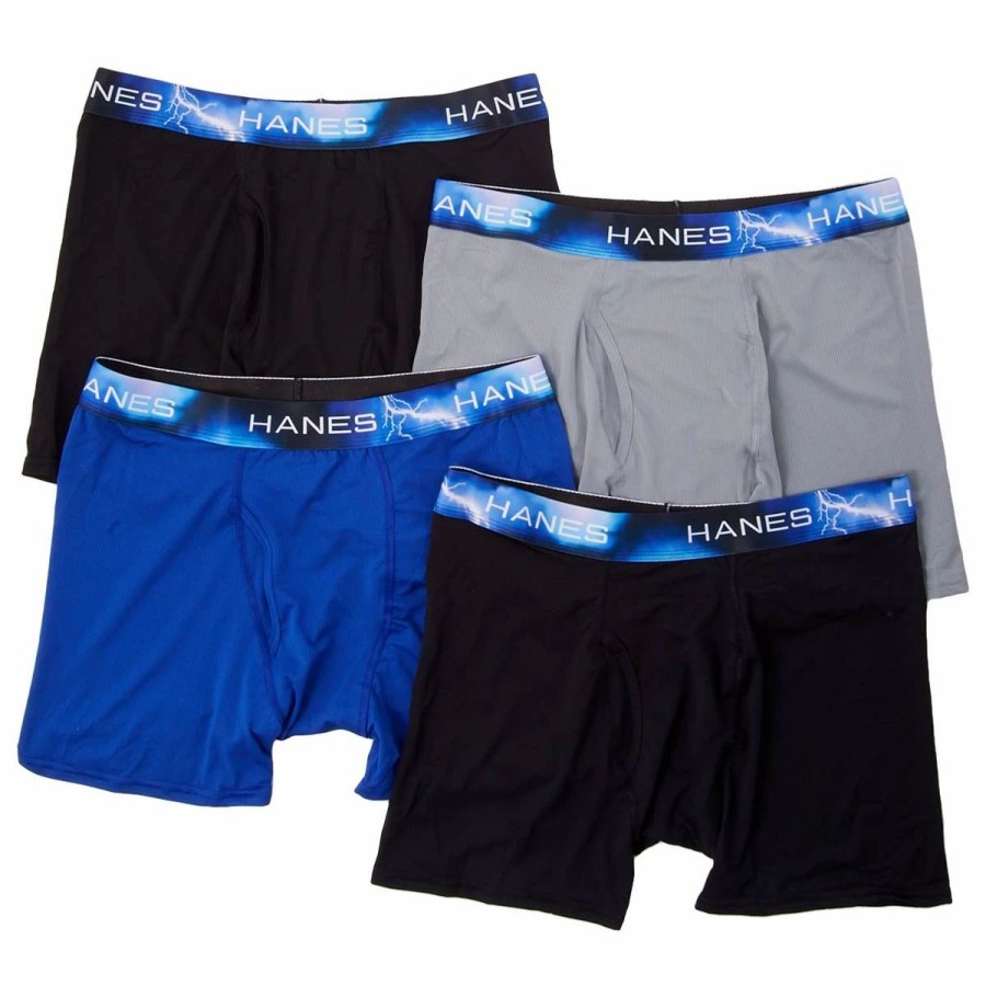 Underwear * | Underwear Mens Hanes 4Pk. Ultimate Sport X-Temp Boxer Briefs