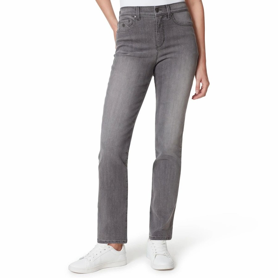 Jeans * | Womens Gloria Vanderbilt Amanda Straight Leg Jeans-Grey