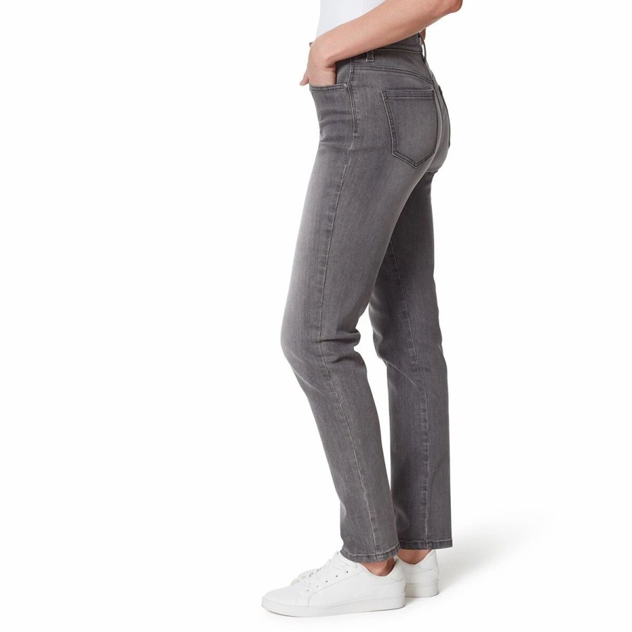 Jeans * | Womens Gloria Vanderbilt Amanda Straight Leg Jeans-Grey