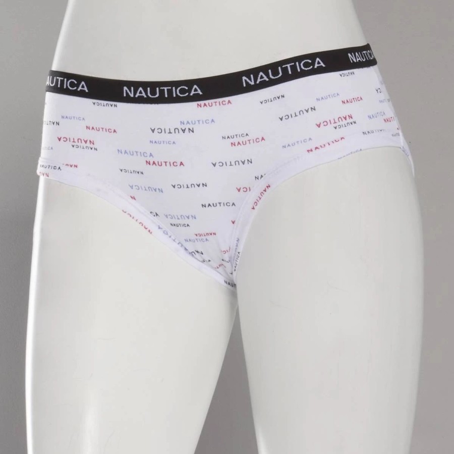 Underwear * | Underwear Womens Nautica Cotton Spandex Logo Hipster Panties Nt9915Ba