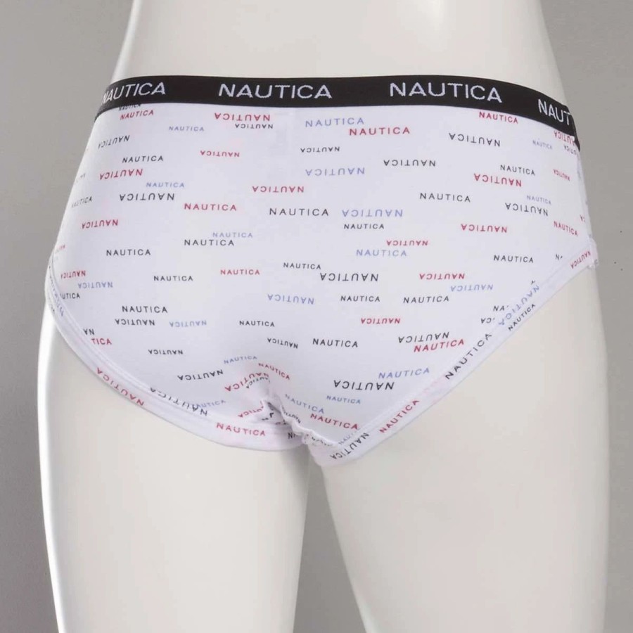 Underwear * | Underwear Womens Nautica Cotton Spandex Logo Hipster Panties Nt9915Ba