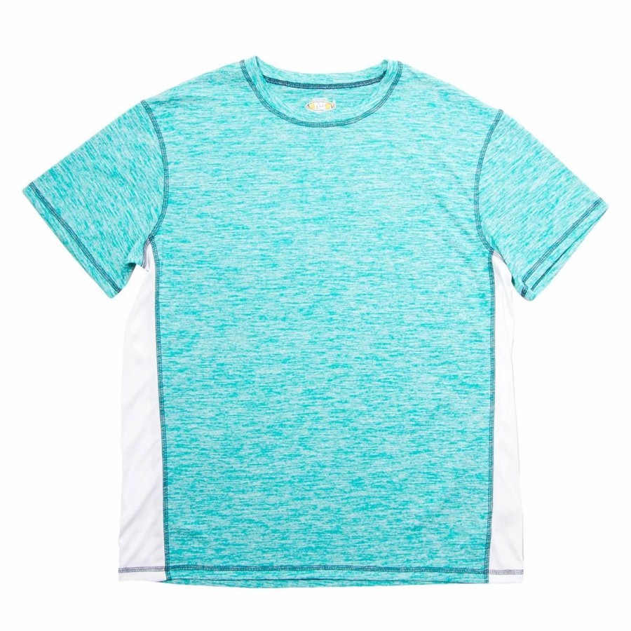 Swimsuits * | Swimsuits Young Mens Surfzone Space Dye Short Sleeve Rashguard Shirt