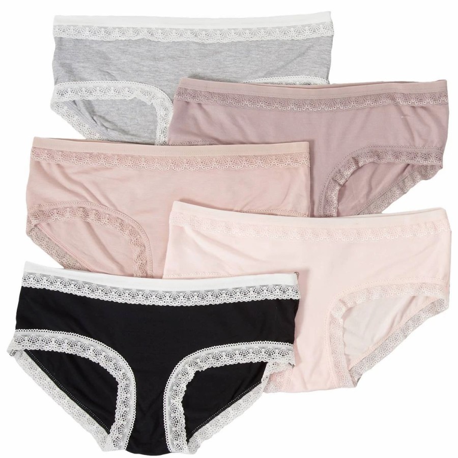 Underwear * | Underwear Womens Laura Ashley Fashion 5Pk. Hipster Panties Ls8158-5Pkap