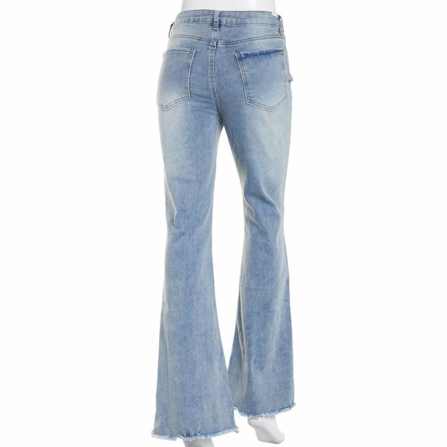 Jeans * | Juniors Almost Famous High Rise 90'S Fray Hem Flared Jeans