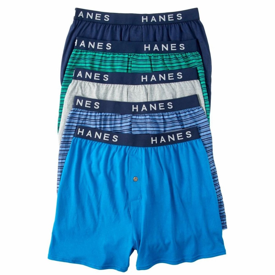 Underwear * | Underwear Mens Hanes Ultimate 5Pk. Knit Boxers